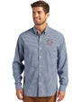 Tennessee Titans Americana -  Cutter & Buck Skyline Recycled Gingham Mens Big & Tall Long Sleeve Button Down  Dress Shirt Pale Blue/Navy Blue Front