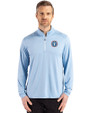 Tennessee Titans -  Cutter & Buck Coastline Recycled Double Peached Mens Quarter Zip Pullover Atlas Light Blue Front