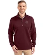 Missouri Golf Assn Partner Shop Cutter & Buck Traverse Recycled Smooth Stretch Mens Quarter Zip Pullover Bordeaux Front