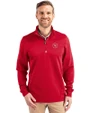 Missouri Golf Assn Partner Shop Cutter & Buck Traverse Recycled Smooth Stretch Mens Quarter Zip Pullover Red Front