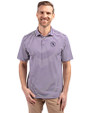 Missouri Golf Assn Partner Shop Cutter & Buck Virtue Recycled Stripe Featherlight Pique Mens Polo College Purple Front
