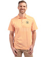 Missouri Golf Assn Partner Shop Cutter & Buck Virtue Recycled Stripe Featherlight Pique Mens Polo Orange Burst Front