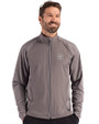 Missouri Golf Assn Partner Shop Cutter & Buck Adapt Recycled Soft Knit Stretch Mens Hybrid Full Zip Jacket Elemental Grey Front