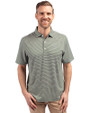 Missouri Golf Assn Partner Shop Cutter & Buck Forge Recycled Double Stripe Four-Way Stretch Mens Polo Hunter/White Front