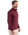 Missouri Golf Assn Partner Shop Cutter & Buck Coastline Recycled Double Peached Mens Quarter Zip Pullover Bordeaux Side