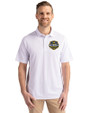 Michigan Wolverines 2026 NCAA Men's Basketball National Champions Cutter & Buck Virtue Epic Confidence Recycled Pique Mens Big & Tall Polo White Front