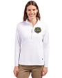 Michigan Wolverines 2026 NCAA Men's Basketball National Champions Cutter & Buck Adapt Recycled Soft Knit Stretch Womens Half Zip Pullover White Front