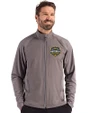 Michigan Wolverines 2026 NCAA Men's Basketball National Champions Cutter & Buck Adapt Recycled Soft Knit Stretch Mens Big & Tall Hybrid Full Zip Jacket Elemental Grey Front