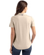 UCLA Bruins 2026 NCAA Women's Basketball National Champions Cutter & Buck Coastline Recycled Double Peached Womens Polo Wheat Back