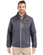 Michigan Wolverines 2026 NCAA Men's Basketball National Champions Cutter & Buck Rainier Recycled Insulated Puffer Mens Big & Tall Full Zip Jacket Anthracite Melange Front