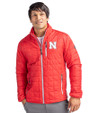Nebraska Cornhuskers Cutter & Buck Rainier PrimaLoft®  Mens Big and Tall Eco Insulated Puffer Jacket Red Front