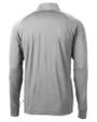 Michigan Wolverines 2026 NCAA Men's Basketball National Champions Cutter & Buck Adapt Recycled Soft Knit Stretch  Mens Big & Tall Quarter Zip Pullover Polished Medium Gray Mannequin Back