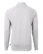 UCLA Bruins 2026 NCAA Women's Basketball National Champions Cutter & Buck Adapt Recycled Soft Knit Stretch Mens Big & Tall Heathered Quarter Zip Pullover Polished Heather Mannequin Back