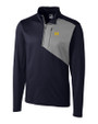Michigan Wolverines Cutter & Buck Shaw Hybrid Half Zip Liberty Navy Mannequin