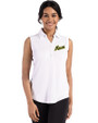 George Mason Patriots College Vault Cutter & Buck Forge Recycled Four-Way Stretch Womens Sleeveless Polo White Front