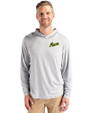 George Mason Patriots College Vault Cutter & Buck Coastline Recycled Double Peached Mens Hooded Pullover CONCRETE Front