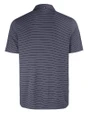 Michigan Wolverines 2026 NCAA Men's Basketball National Champions Cutter & Buck Forge Recycled Fine Line Stripe Four-Way Stretch Mens Polo Navy Blue/White Mannequin Back