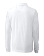 Los Angeles Chargers Cutter & Buck Advantage Recycled Cotton-Blend Pique Mens Big & Tall Long Sleeve Polo White Mannequin Back