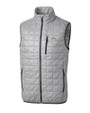 Los Angeles Chargers Cutter & Buck Rainier Recycled Insulated Puffer Mens Big & Tall Full Zip Vest Polished Medium Gray Mannequin