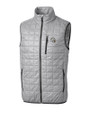 Los Angeles Chargers NFL Helmet Cutter & Buck Rainier Recycled Insulated Puffer Mens Big & Tall Full Zip Vest Polished Medium Gray Mannequin