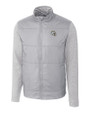Los Angeles Chargers NFL Helmet Cutter & Buck Stealth Recycled Hybrid Quilted Mens Windbreaker Jacket Polished Medium Gray Mannequin