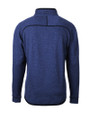 Los Angeles Chargers NFL Helmet Cutter & Buck Mainsail Sweater-Knit Mens Half Zip Jacket Tour Blue Heather Mannequin Back