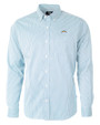 Los Angeles Chargers Cutter & Buck Versatech Pinstripe Stretch Mens Long Sleeve Dress Shirt Atlas Light Blue Mannequin