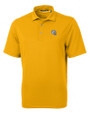 Los Angeles Chargers NFL Helmet Cutter & Buck Virtue Recycled Featherlight Pique Mens Polo College Gold Mannequin