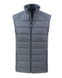 Los Angeles Chargers Cutter & Buck Evoke Recycled HoneycombFleece Mens Hybrid Full Zip Vest Elemental Grey Mannequin