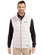 Los Angeles Chargers Cutter & Buck Evoke Recycled Honeycomb Fleece Mens Hybrid Full Zip Vest CONCRETE Front