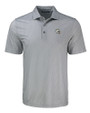 Los Angeles Chargers NFL Helmet Cutter & Buck Pike Recycled Shadow Check Print Mens Polo Polished Medium Gray Mannequin