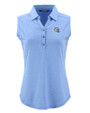 Los Angeles Chargers NFL Helmet Cutter & Buck Forge Recycled Four-Way Stretch Womens Sleeveless Polo Dark Atlas Heather Mannequin
