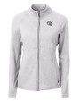 Los Angeles Chargers NFL Helmet Cutter & Buck Adapt Recycled Soft Knit Stretch Womens Heathered Full Zip Jacket Polished Heather Mannequin