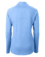 Los Angeles Chargers Cutter & Buck Adapt Recycled Soft Knit Stretch Womens Heathered Full Zip Jacket Atlas Heather Mannequin Back