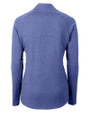 Los Angeles Chargers Cutter & Buck Adapt Recycled Soft Knit Stretch Womens Heathered Full Zip Jacket Tour Blue Heather Mannequin Back