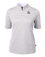 Los Angeles Chargers NFL Helmet Cutter & Buck Virtue Recycled Stripe Featherlight Pique Womens Half Zip Polished Medium Gray Mannequin
