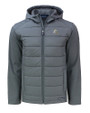 Los Angeles Chargers NFL Helmet Cutter & Buck Evoke Recycled HoneycombFleece Mens Hybrid Full Zip Jacket Elemental Grey Mannequin