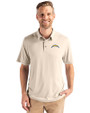 Los Angeles Chargers Cutter & Buck Coastline Recycled Double Peached Mens Polo Wheat Front