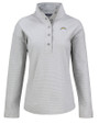 Los Angeles Chargers Cutter & Buck Hunts Point Recycled Fleece Womens Hybrid Snap Placket Pullover Polished Medium Gray Mannequin