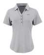 Los Angeles Chargers Cutter & Buck Forge Recycled Four-Way Stretch Womens Polo Polished Medium Gray Mannequin