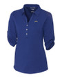 Los Angeles Chargers Cutter & Buck Womens Elbow-Sleeve Thrive Polo Tour Blue Mannequin