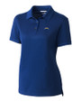 Los Angeles Chargers Cutter & Buck Advantage Recycled Cotton-Blend Pique Womens Polo Tour Blue Mannequin