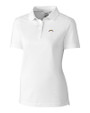 Los Angeles Chargers Cutter & Buck Advantage Recycled Cotton-Blend Pique Womens Polo White Mannequin