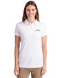 Los Angeles Chargers Cutter & Buck Advantage Recycled Cotton-Blend Pique Womens Polo White Front