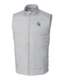 Los Angeles Chargers NFL Helmet Cutter & Buck Stealth Recycled Hybrid Quilted Mens Big & Tall Windbreaker Vest Polished Medium Gray Mannequin