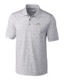 Los Angeles Chargers Cutter & Buck Advantage Tri-Blend Space Dye Mens Big and Tall Polo Elemental Grey Mannequin