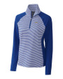 Los Angeles Chargers Cutter & Buck Forge Tonal Stripe Stretch Half Zip Womens Top Tour Blue Mannequin