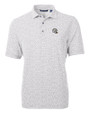 Los Angeles Chargers NFL Helmet Cutter & Buck Virtue Recycled Botanical Print Featherlight Pique Mens  Polo Polished Medium Gray Mannequin