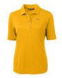 Los Angeles Chargers Cutter & Buck Virtue Recycled Featherlight Pique Womens Polo College Gold Mannequin