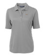 Los Angeles Chargers Cutter & Buck Virtue Recycled Featherlight Pique Womens Polo Polished Medium Gray Mannequin